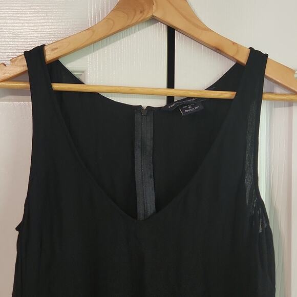 French Connection Women's Black Floral Embroidered Midi Sleeveless Dress Size 10 - Picture 6 of 11